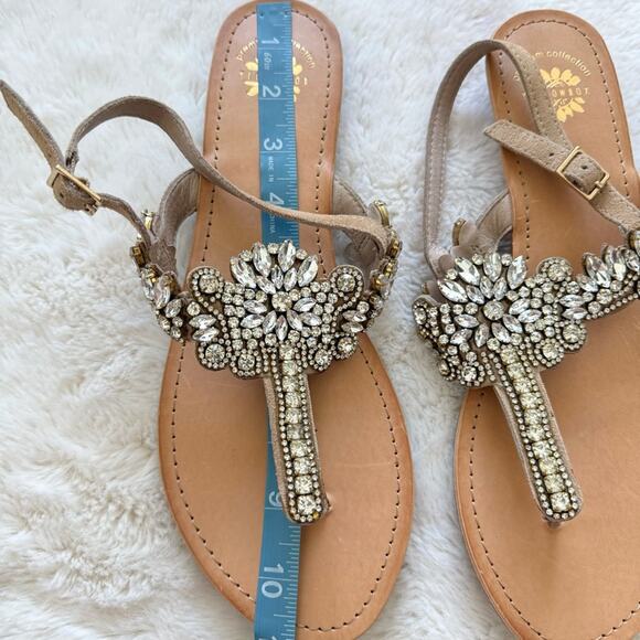 NEW!!! Yellow box women flat sandals with crystals size 11 US - Picture 6 of 6